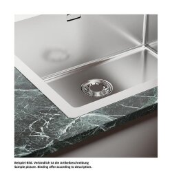 Naber Einbaubecken-Set Corno Piu PR4 Edelstahl mit Küchenarmatur Fuoco 1 Chrom Hochdruck