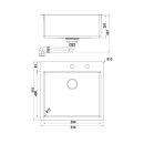 Naber Einbaubecken-Set Corno Piu PR4 Edelstahl mit Küchenarmatur Fuoco 1 Chrom Hochdruck