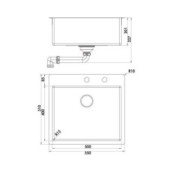 Naber Einbaubecken-Set Corno Piu PR4 Edelstahl mit Küchenarmatur Fuoco 1 Chrom Hochdruck