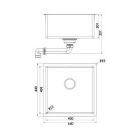 Naber Einbaubecken-Set Corno Piu PFU3 Edelstahl mit Küchenarmatur Mio 3 Chrom Hochdruck