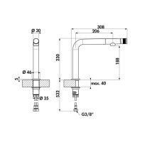 Naber LINEA Küchenarmatur Turno Solo edelstahlfinish Hochdruck
