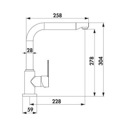 Wasserwerk Küchenarmatur Portare 1 chrom Hochdruck