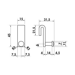 Naber Cast Haken, Relingsystem, anthrazit