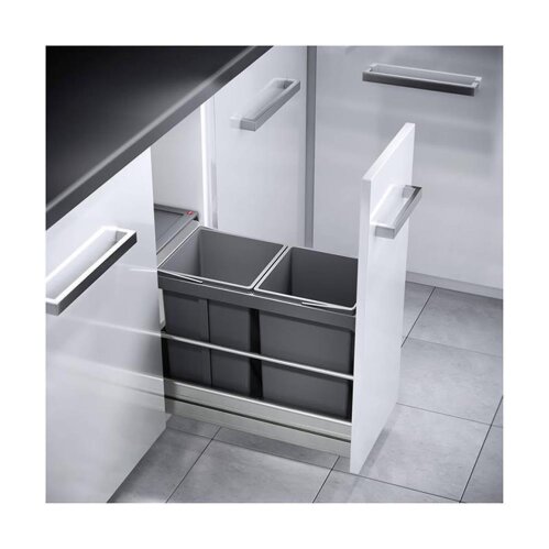 Hailo Abfallsammler 3669001 Tandem 15/15 dunkelgrau