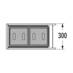 Hailo Abfallsammler 3669001 Tandem 15/15 dunkelgrau