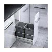 Hailo Abfallsammler 3669001 Tandem 15/15 dunkelgrau