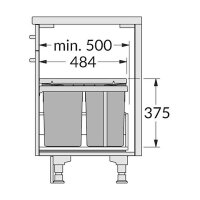 Hailo Abfallsammler 3669001 Tandem 15/15 dunkelgrau