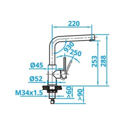 Caressi Küchenarmatur Edelstahl CABL003I U ECO