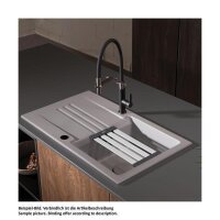 Systemceram Einbauspüle KeraDomo Kara 85 Excenterbedienung Schiefer 85