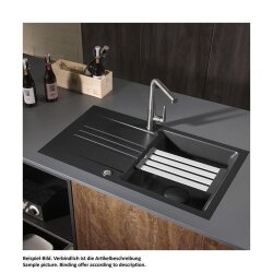 Systemceram Einbauspüle KeraDomo Kara 85 F flächenbündig einbaubar Handbedienung Lava 80