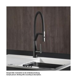Systemceram Küchenarmatur TONO PRO mit Flexauslauf Edelstahlfinish