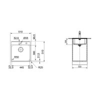 Franke Einbaubecken Bell BCX 210-51 Edelstahl Excenterbetätigung
