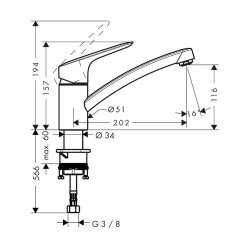 hansgrohe Küchenarmatur Logis M31 120 Festauslauf Chrom