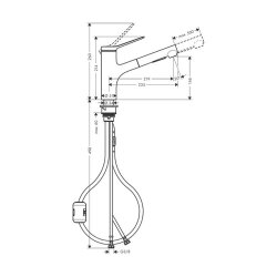 hansgrohe Küchenarmatur Zesis M33 150 Ausziehbrause Chrom