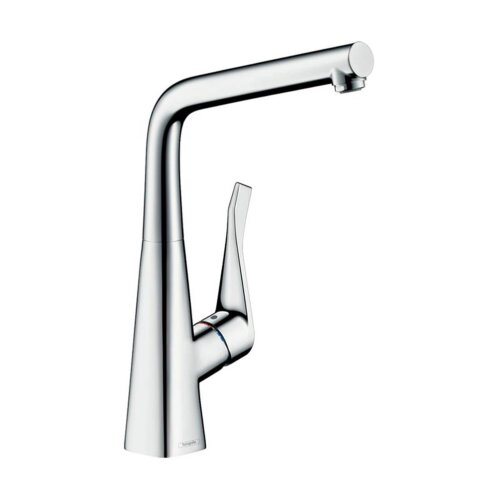 hansgrohe Küchenarmatur 320 Metris M71 | ausziehbarer Auslauf | Vor-Fenster-Armatur | Chrom