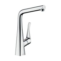 hansgrohe Küchenarmatur 320 Metris M71 | ausziehbarer Auslauf | Vor-Fenster-Armatur | Chrom