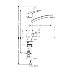hansgrohe Küchenarmatur 200 Focus M41 | mit...