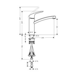 hansgrohe Küchenarmatur 160 Focus M41 | Niederdruck...