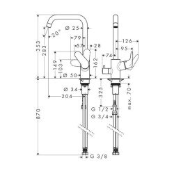 hansgrohe Küchenarmatur 260 Focus M41 | mit...