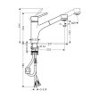 hansgrohe Küchenarmatur 170 Talis M52 | ausziehbarer Schlauch mit Brausefunktion | Chrom