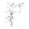 hansgrohe Küchenarmatur 170 Talis M52 | ausziehbarer Schlauch mit Brausefunktion | Niederdruck | Chrom