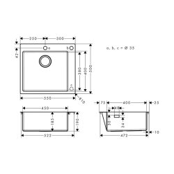 hansgrohe Einbauspüle 450 S712-F450 | Edelstahl