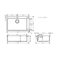 hansgrohe Einbauspüle 660 S712-F660 | Edelstahl