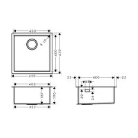 hansgrohe Einbauspüle 400 S719-U400 | Edelstahl