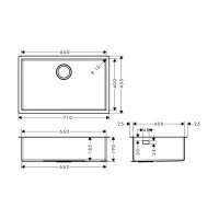 hansgrohe Einbauspüle 660 S719-U660 | Edelstahl