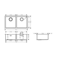 hansgrohe Einbauspüle 370/370 S719-U765 | Edelstahl