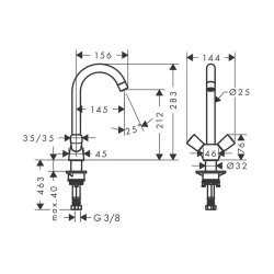 hansgrohe Zweigriffarmatur 220 Logis M31 | Chrom