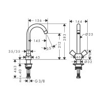 hansgrohe Zweigriffarmatur 220 Logis M31 | Chrom