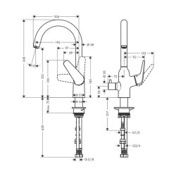 hansgrohe Küchenarmatur 220 Focus M42 | mit Geräteabsperrventil | Chrom