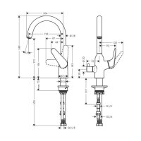 hansgrohe Küchenarmatur 220 Focus M42 | mit Geräteabsperrventil | Chrom