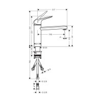 hansgrohe Küchenarmatur 120 Focus M42 | Niederdruck | Chrom