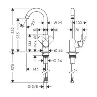 hansgrohe Küchenarmatur 260 Logis M31 | Chrom