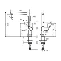 hansgrohe Küchenarmatur 270 Talis M54 | Edelstahl Finish