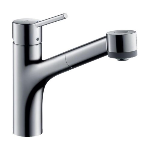 hansgrohe Küchenarmatur 170 Talis M52 | ausziehbarer Schlauch mit Brausefunktion | mit Schlauchbox (sBox) | Chrom