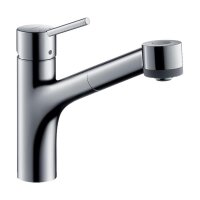 hansgrohe Küchenarmatur 170 Talis M52 | ausziehbarer Schlauch mit Brausefunktion | mit Schlauchbox (sBox) | Chrom