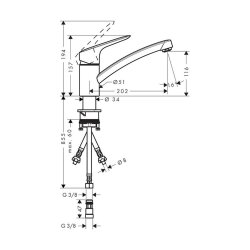 hansgrohe Küchenarmatur 120 Logis M31 | Niederdruck...