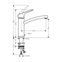 hansgrohe Küchenarmatur 160 Logis M31 | Vorfenstermontage | Chrom