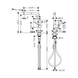 hansgrohe Küchenarmatur 270 Talis M54 | ausziehbarer Auslauf | Mattschwarz
