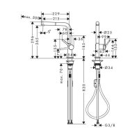 hansgrohe Küchenarmatur 270 Talis M54 | ausziehbarer Auslauf | Mattschwarz