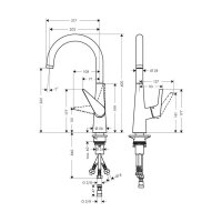 hansgrohe Küchenarmatur 260 Talis M51 | Niederdruck | Chrom