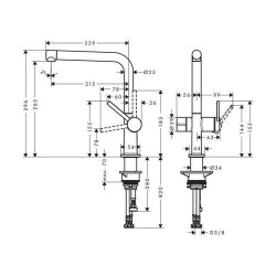 hansgrohe Küchenarmatur 270 Talis M54 | mit Geräteabsperrventil | Edelstahl Finish