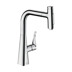 hansgrohe Küchenarmatur 240 Metris Select M71 | ausziehbarer Schlauch mit Brausefunktion | Chrom