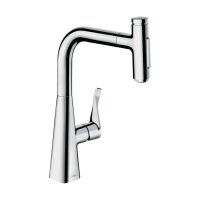 hansgrohe Küchenarmatur 240 Metris Select M71 | ausziehbarer Schlauch mit Brausefunktion | Chrom
