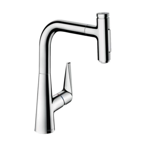 hansgrohe Küchenarmatur 220 Talis Select M51 | ausziehbarer Schlauch mit Brausefunktion | mit Schlauchbox (sBox) | Chrom