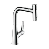 hansgrohe Küchenarmatur 220 Talis Select M51 | ausziehbarer Schlauch mit Brausefunktion | mit Schlauchbox (sBox) | Chrom