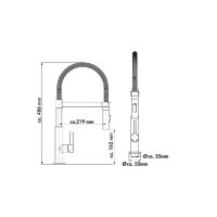 Naber LINEA Küchenarmatur Drive 6, schwarz matt, Hochdruck